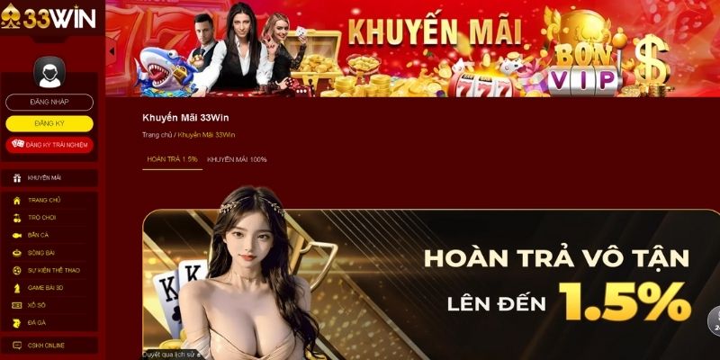 Nhiều chương trình khuyến mãi nổ hũ 33WIN hot